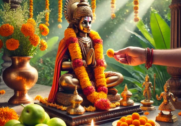 मंगलवार को हनुमान जी की पूजा करते समय,