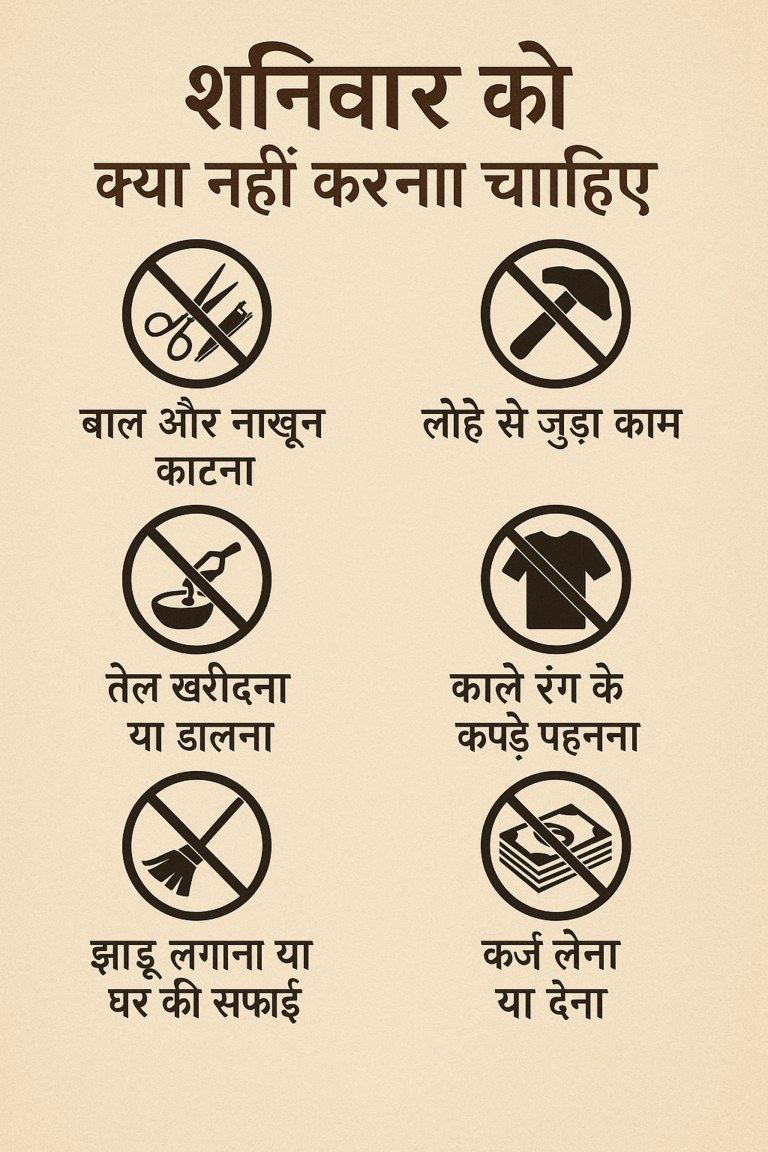शनिवर को क्या नहीं करना चाहिए
