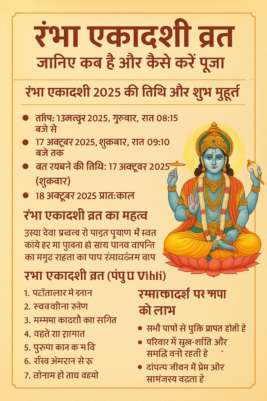 रंभा एकादशी व्रत: जानिए कब है और कैसे करें पूजा