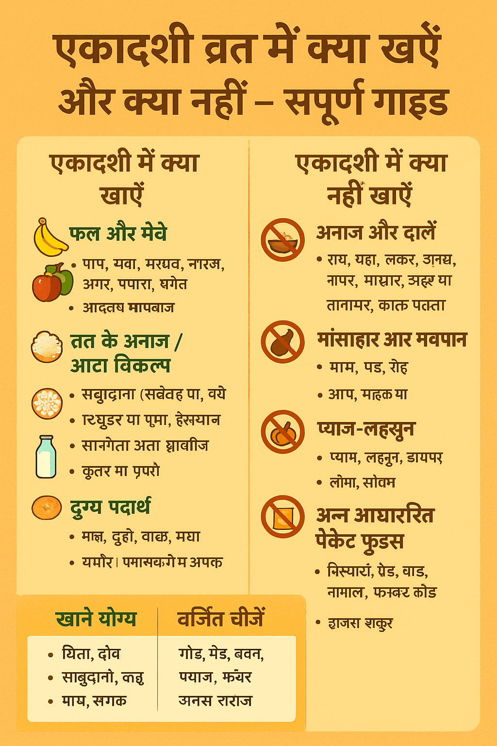 Ekadashi Fast Food Guide