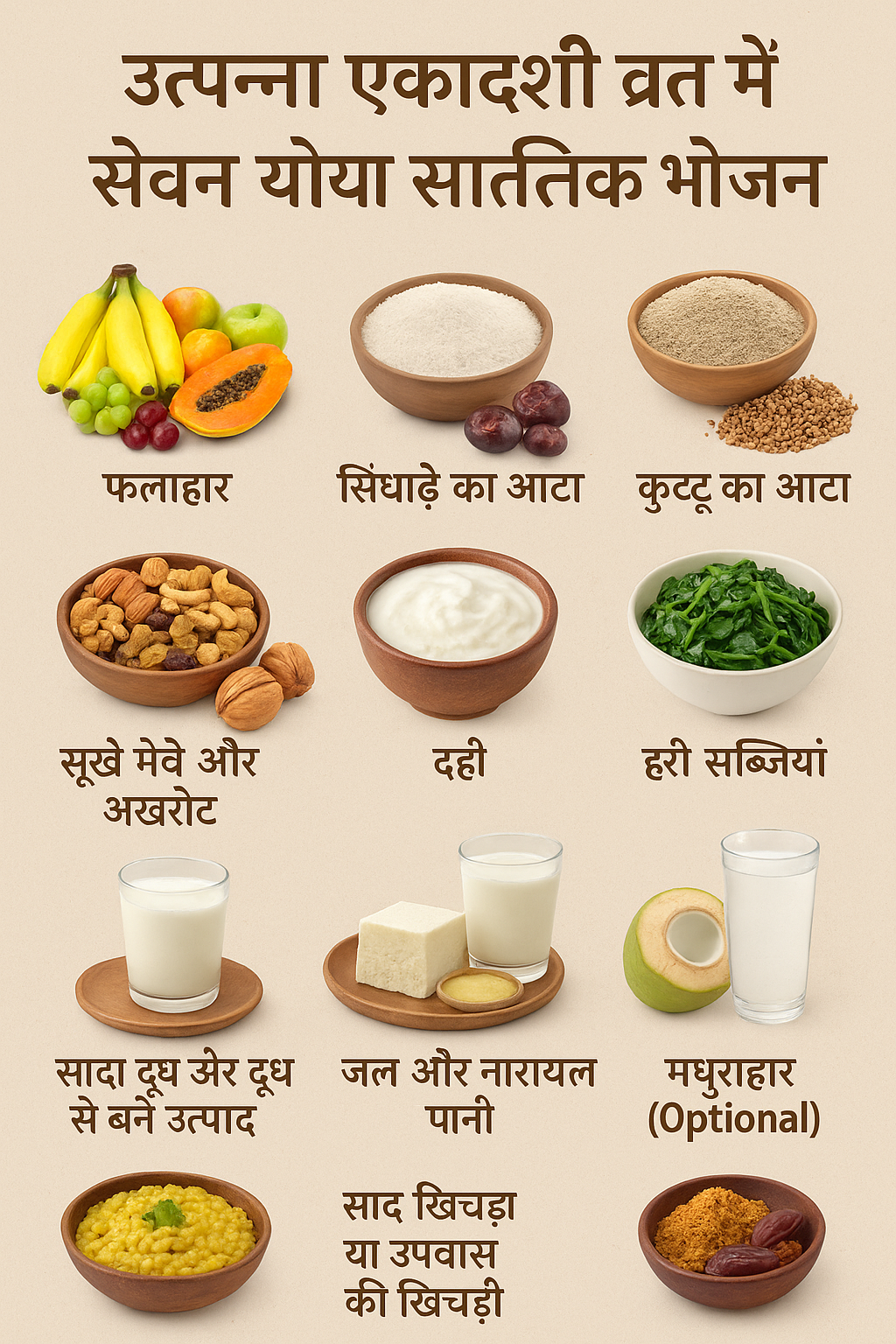 उत्पन्ना एकादशी व्रत में सेवन योग्य सात्त्विक भोजन