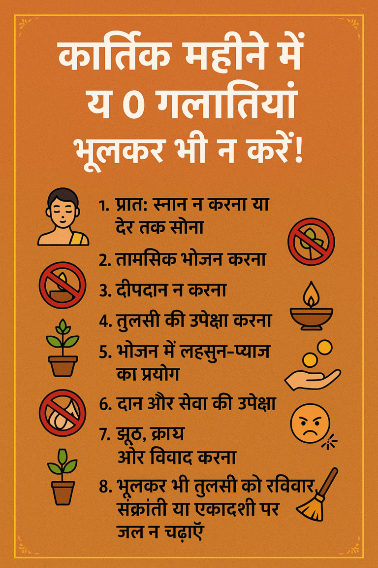 कार्तिक महीने में ये 10 गलतियाँ भूलकर भी न करें!