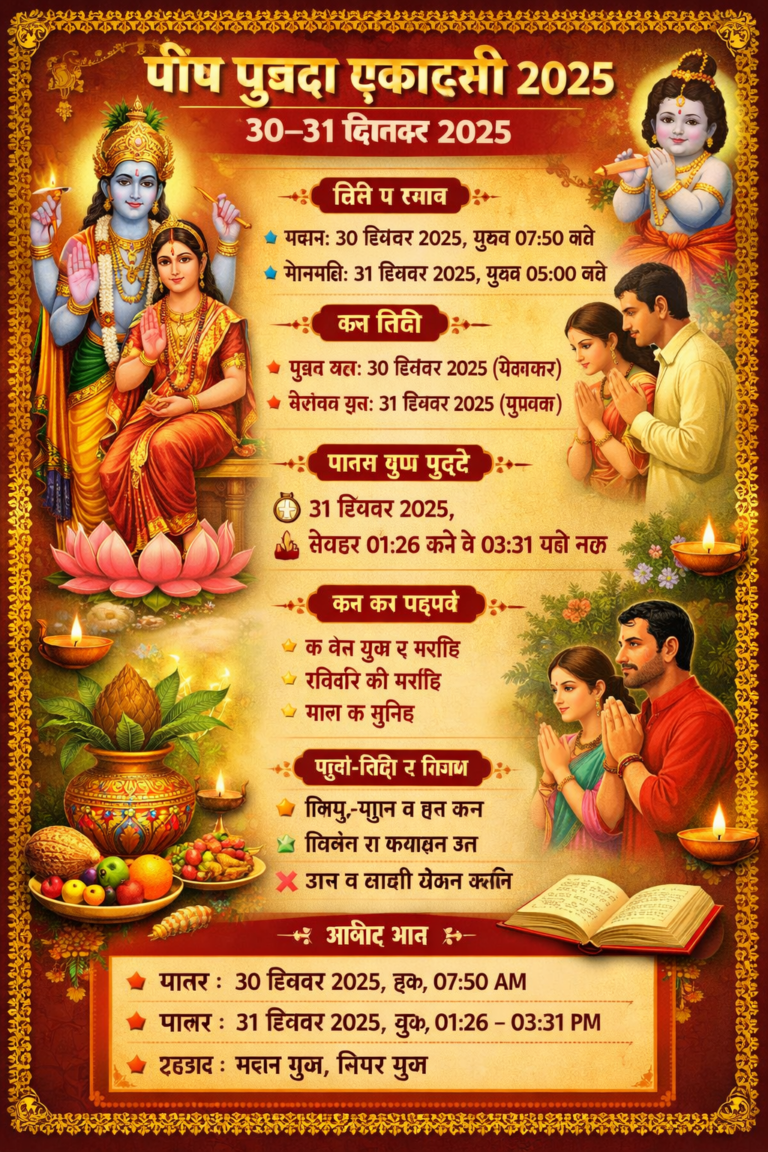पुत्रदा एकादशी व्रत: 30–31 दिसंबर 2025