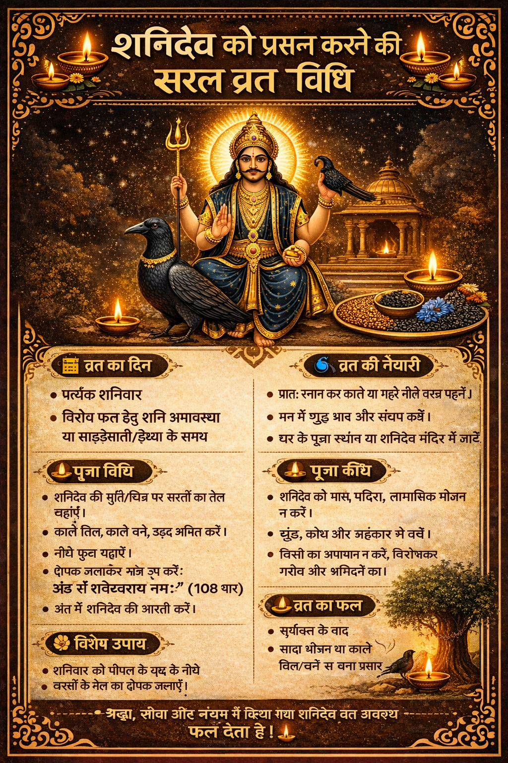 शनि देव को प्रसन्न करने की सरल व्रत विधि