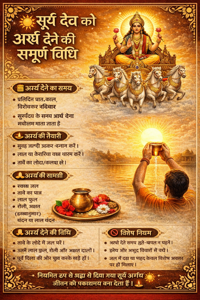सूर्य देव को अर्घ्य देने की संपूर्ण विधि