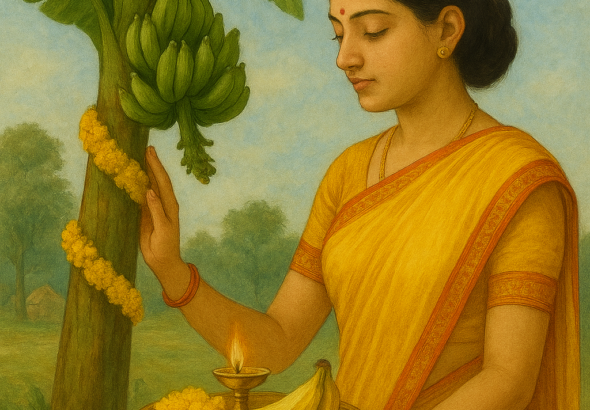 बृहस्पतिवार को केले के पेड़ संक्षेप विधि, मंत्र, कथा, आरती
