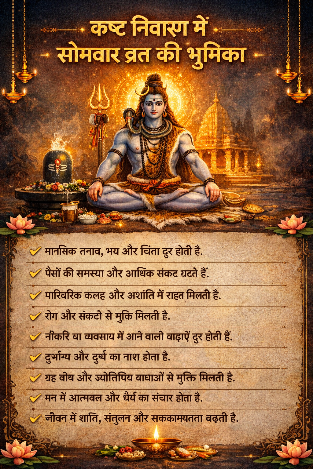 कष्ट निवारण में सोमवर व्रत की भूमिका