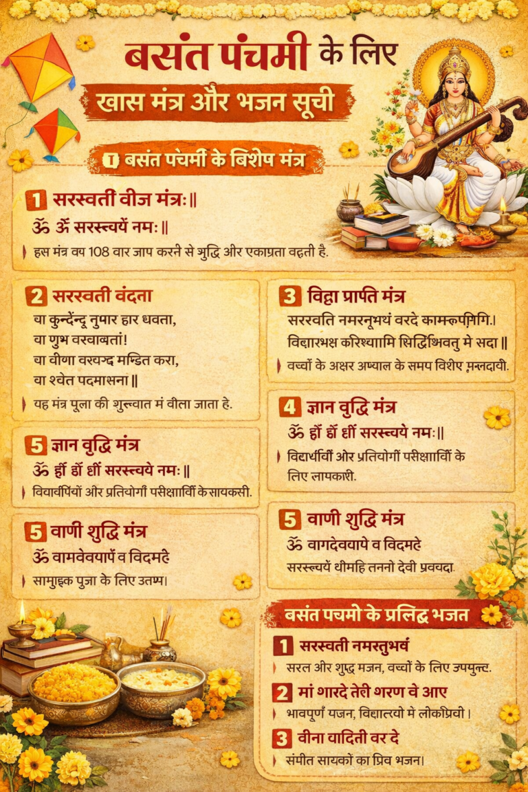 बसंत पंचमी के लिए खास मंत्र और भजन सूची