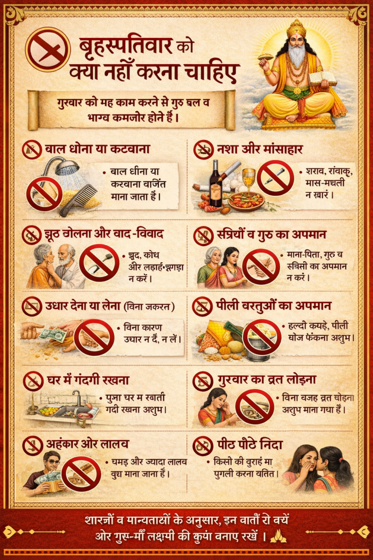 बृहस्पतिवार (गुरुवार) के दिन क्या नहीं करना चाहिए