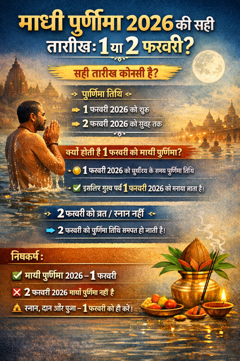 माघी पूर्णिमा 2026 की सही तारीख: 1 या 2 फरवरी
